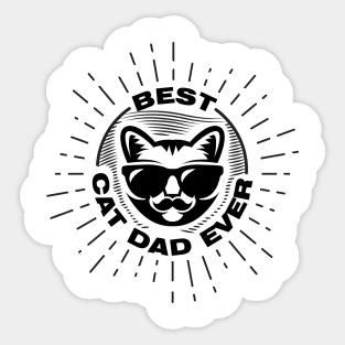 Best Cat Dad Ever - Black Print - Fathers Day Sticker